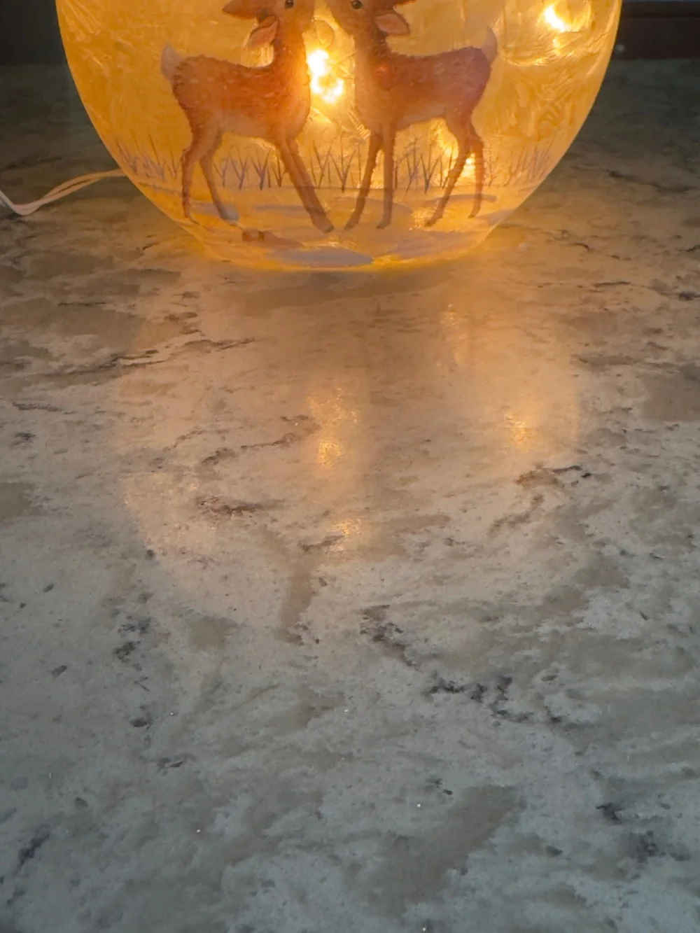 Hand-Painted Deer Glass Candle Holder - Amber Glow